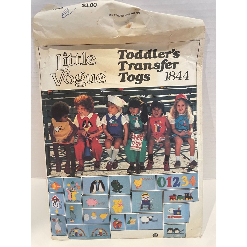 Vintage Little Vogue Toddler Transfer Togs Pattern 1844